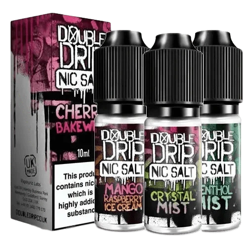 Double Drip Salt Nic Salts 5x10ml All Flavours- 10mg 20mg