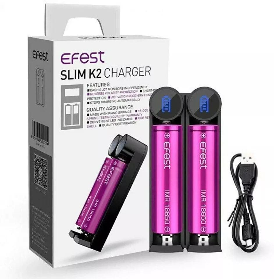 Genuine Efest SLIM K1 K2 Dual Cell Charger Or Efest Batteries See Drop Down Menu
