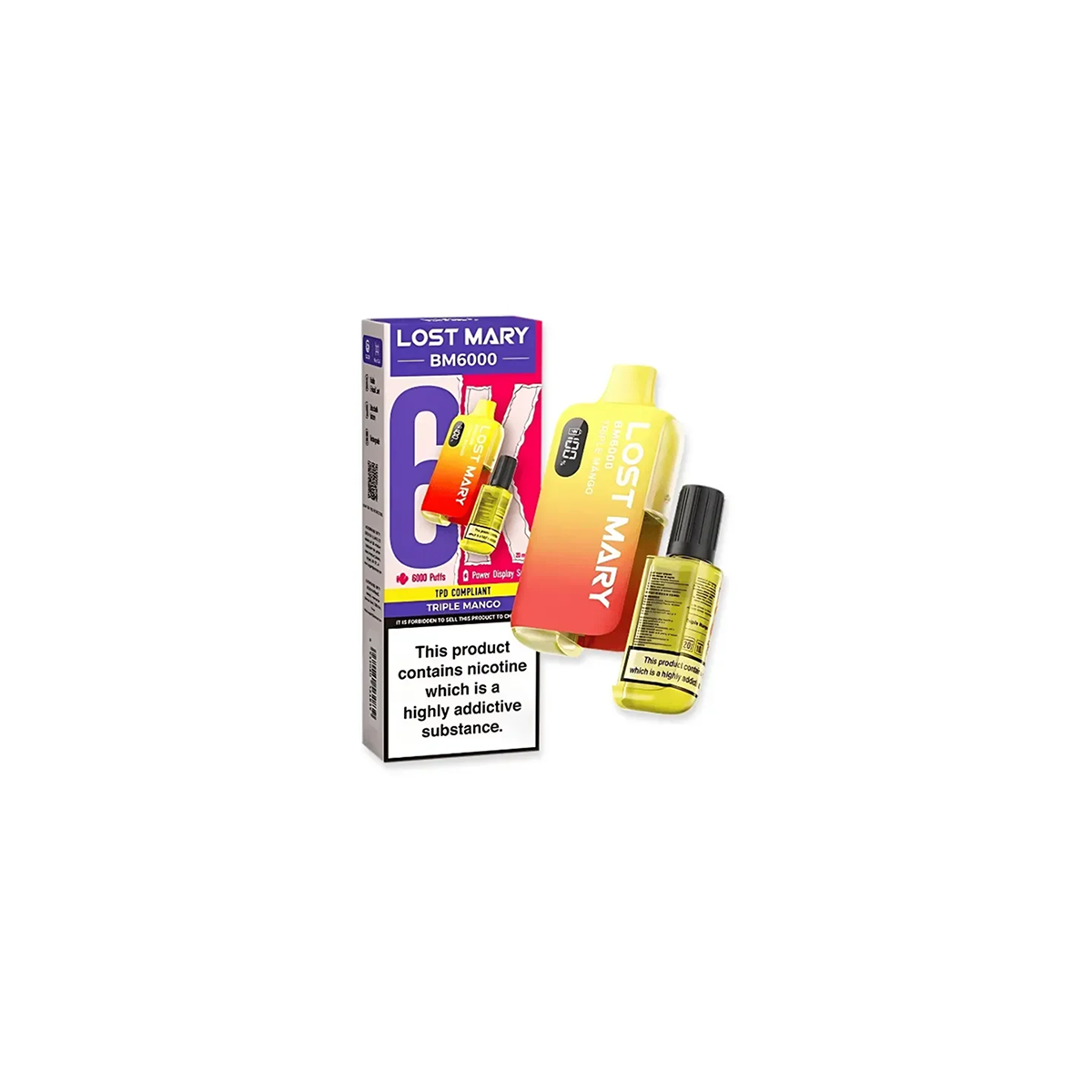 Lost Mary BM6000 Prefilled Vape Pod – 20mg Nic Salt (5-Pack)