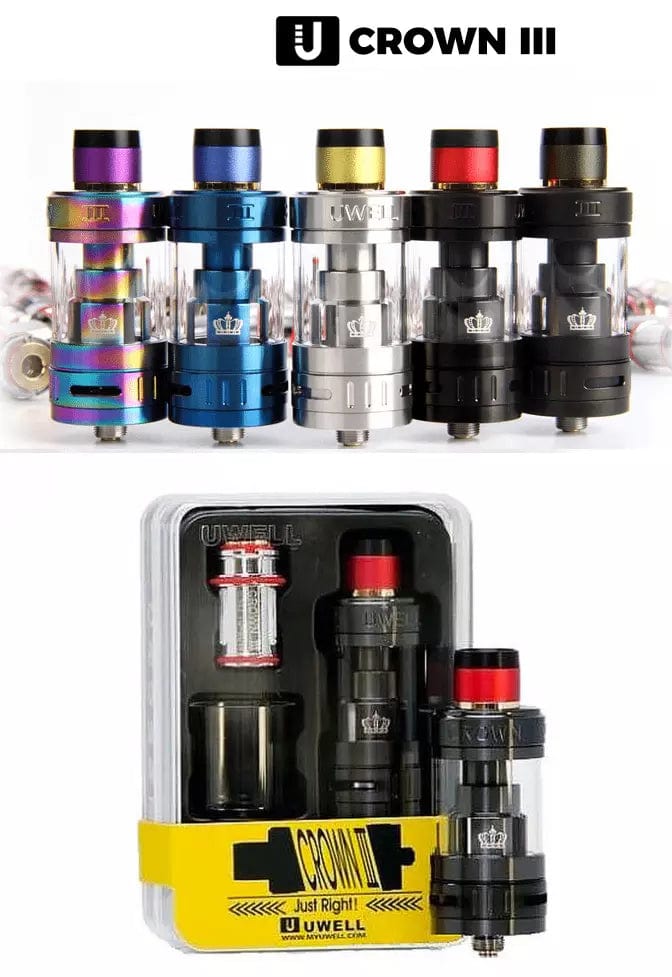 UWELL Crown III Crown 3 Sub Ohm Tank 2 Coils, extra glass and parts