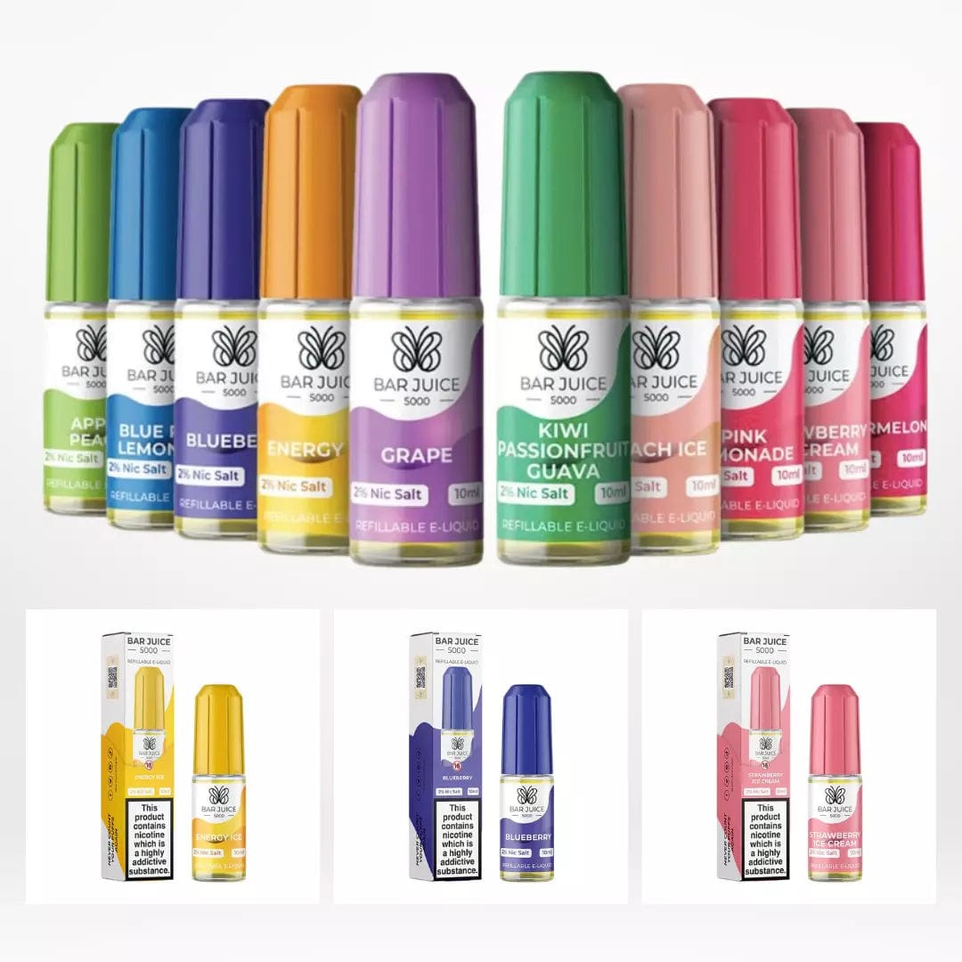 10 X Bar Juice 5000 Vape Juice Nic Salt 10ml E Liquid 50VG/50PG 10mg 20mg